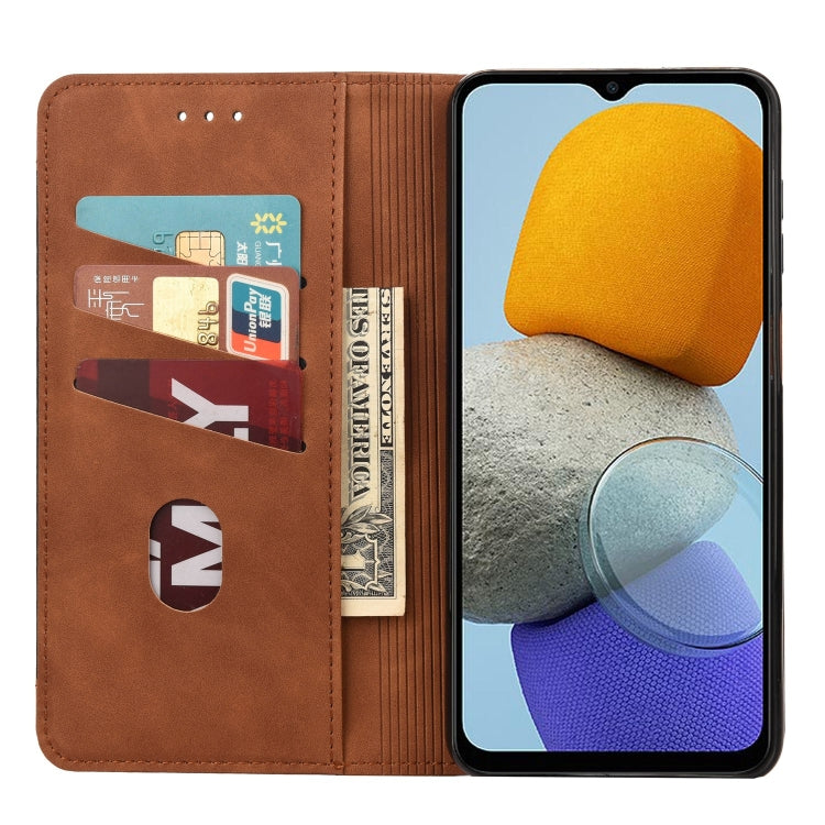 For Samsung Galaxy M23 5G Skin Feel Splicing Leather Phone Case