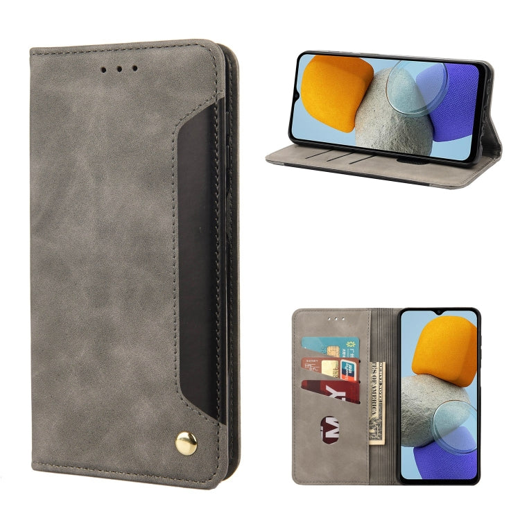 For Samsung Galaxy M23 5G Skin Feel Splicing Leather Phone Case