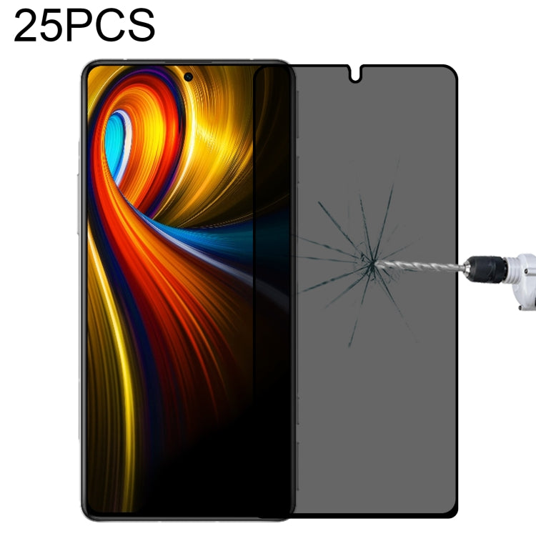 25 PCS Full Cover Anti-peeping Tempered Glass Film For Xiaomi Poco F3 GT