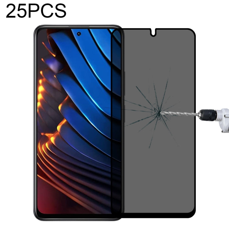 25 PCS Full Cover Anti-peeping Tempered Glass Film For Xiaomi Poco X3 GT