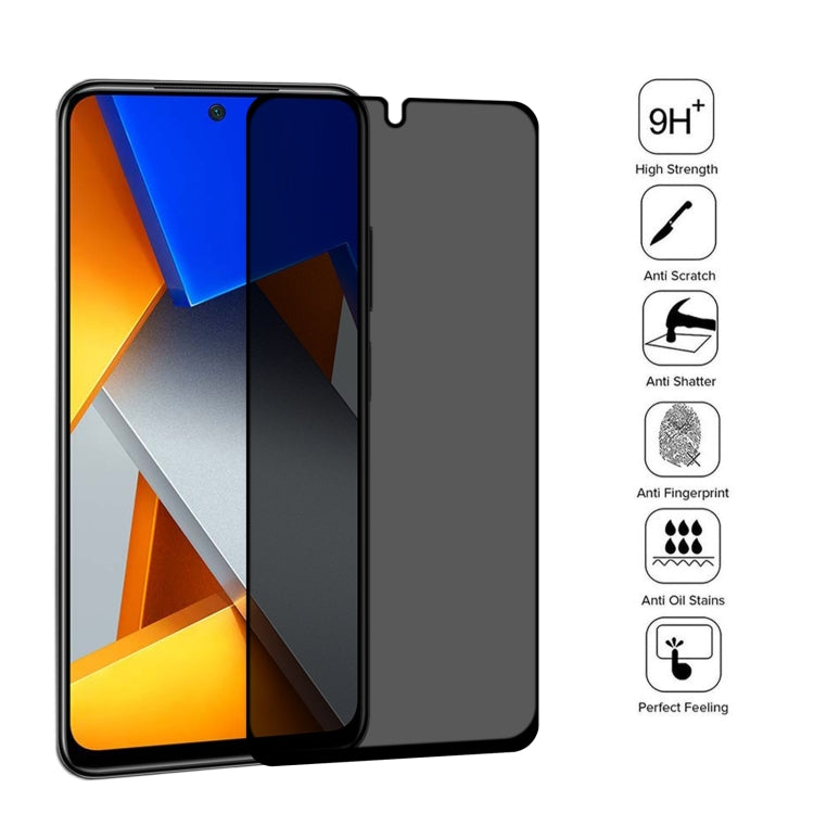25 PCS Full Cover Anti-peeping Tempered Glass Film For Xiaomi Poco M4 Pro 4G