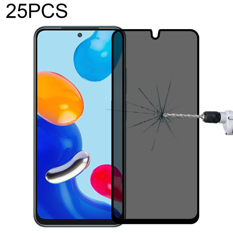 25 PCS Full Cover Anti-peeping Tempered Glass Film For Xiaomi Redmi Note 11 Global