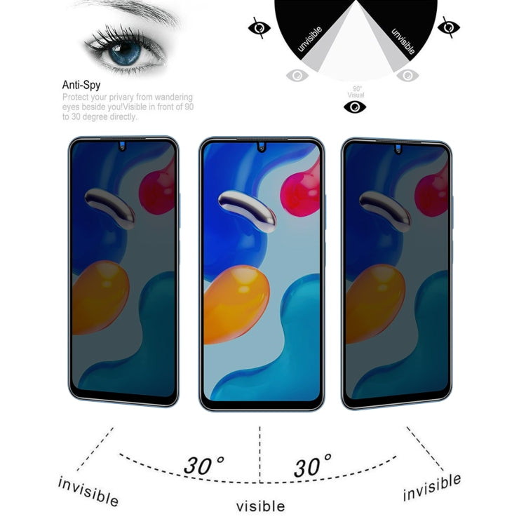 25 PCS Full Cover Anti-peeping Tempered Glass Film For Xiaomi Redmi Note 11S / Note 11 SE India