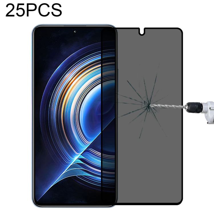 25 PCS Full Cover Anti-peeping Tempered Glass Film For Xiaomi Redmi K50/K50 Pro/K50 Gaming/Redmi K60/K60 Ultra