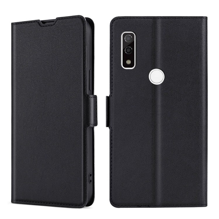 For Fujitsu Arrows WE F-51B Ultra-thin Voltage Side Buckle PU + TPU Leather Phone Case