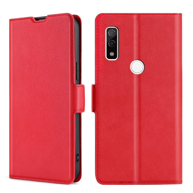 For Fujitsu Arrows WE F-51B Ultra-thin Voltage Side Buckle PU + TPU Leather Phone Case