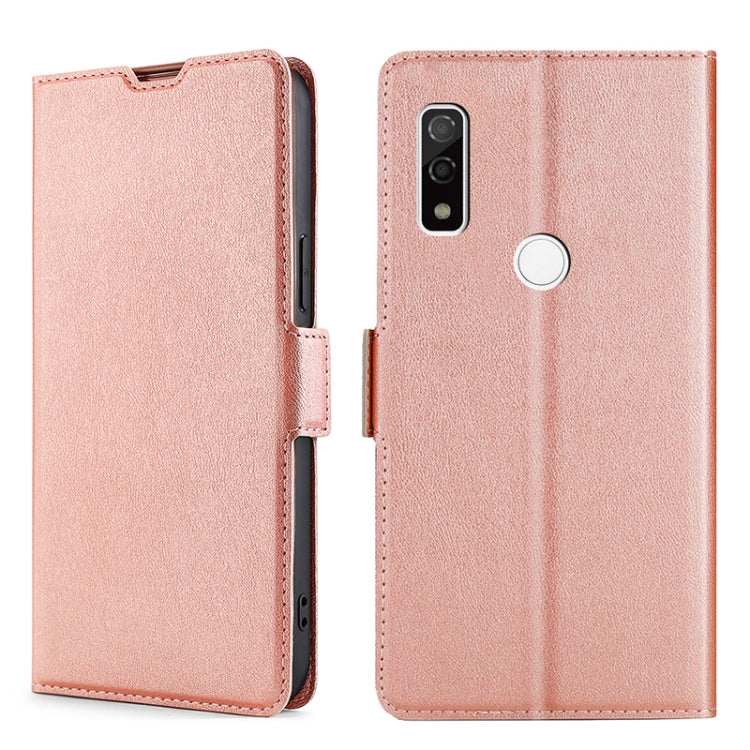 For Fujitsu Arrows WE F-51B Ultra-thin Voltage Side Buckle PU + TPU Leather Phone Case