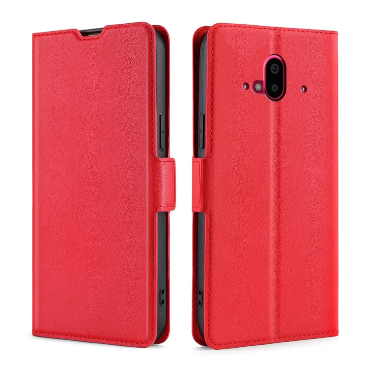 For Fujitsu Arrows F-52B Ultra-thin Voltage Side Buckle PU + TPU Leather Phone Case