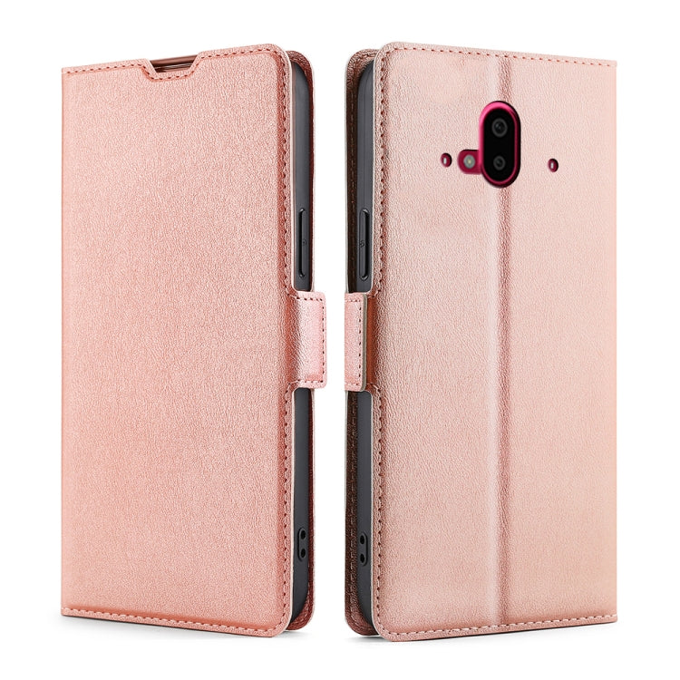 For Fujitsu Arrows F-52B Ultra-thin Voltage Side Buckle PU + TPU Leather Phone Case