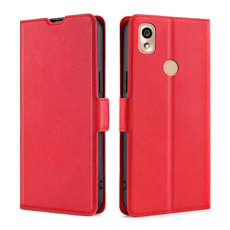 For Kyocera KY-51B Ultra-thin Voltage Side Buckle PU + TPU Leather Phone Case