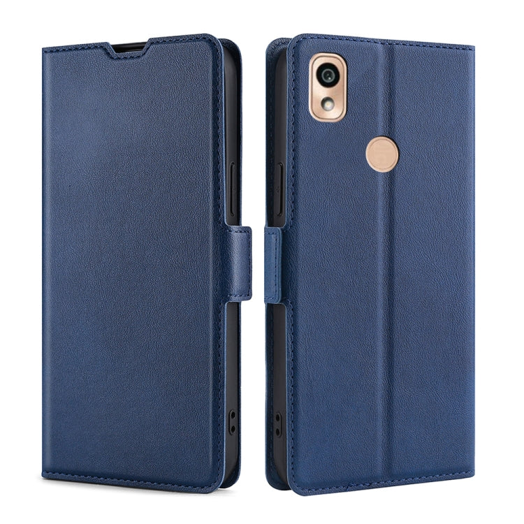 For Kyocera KY-51B Ultra-thin Voltage Side Buckle PU + TPU Leather Phone Case