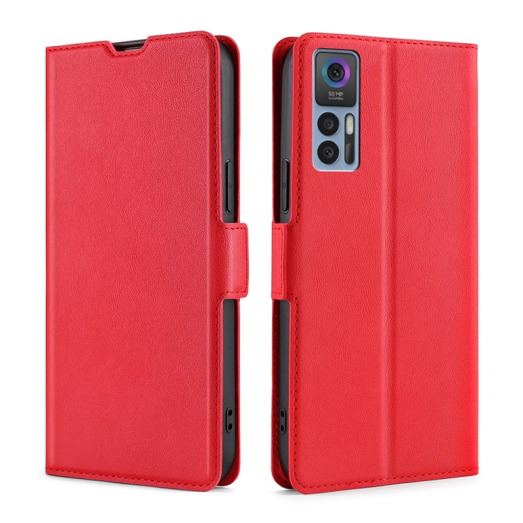 For TCL 30 5G / 30+ 5G Ultra-thin Voltage Side Buckle PU + TPU Leather Phone Case