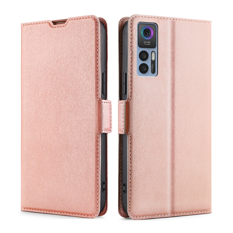 For TCL 30 5G / 30+ 5G Ultra-thin Voltage Side Buckle PU + TPU Leather Phone Case
