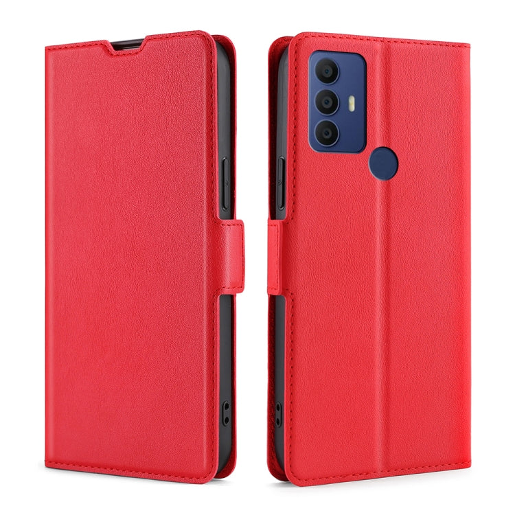 For TCL 305 / 30 SE / 306 & Sharp Aquos V6 / V6 Plus Ultra-thin Voltage Side Buckle PU + TPU Leather Phone Case