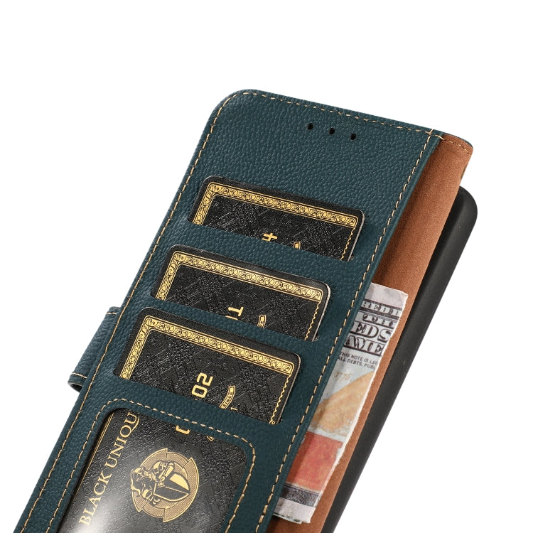 For OPPO Find X5 KHAZNEH Custer Genuine Leather RFID Phone Case