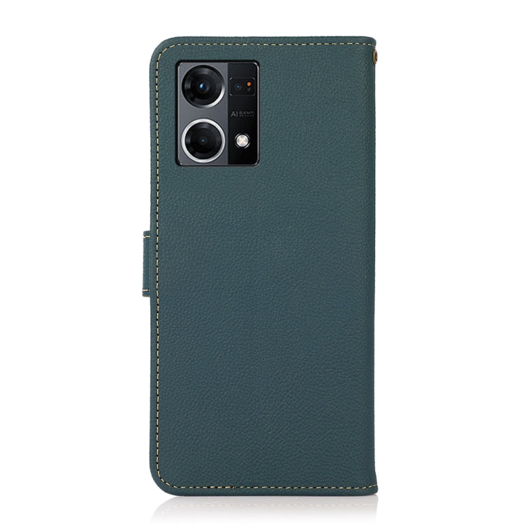 For OPPO Reno7 4G Global/F21 Pro 4G KHAZNEH Custer Genuine Leather RFID Phone Case