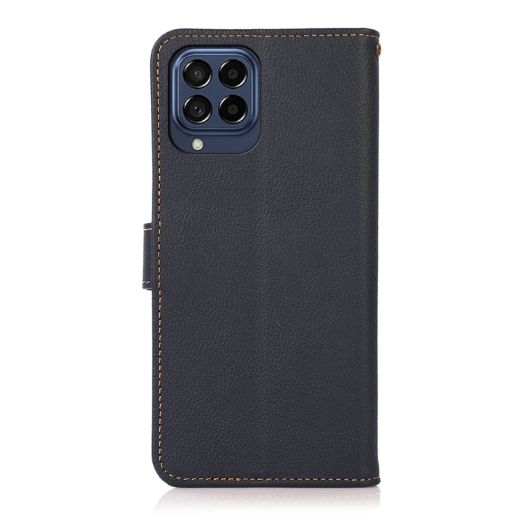 For Samsung Galaxy M53 5G KHAZNEH Custer Genuine Leather RFID Phone Case