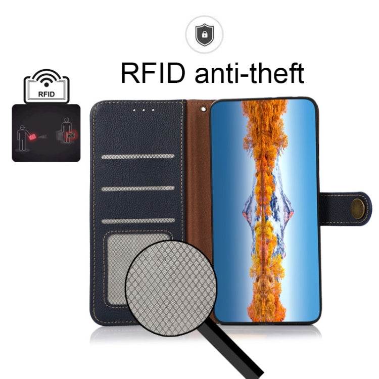 For Samsung Galaxy M53 5G KHAZNEH Custer Genuine Leather RFID Phone Case