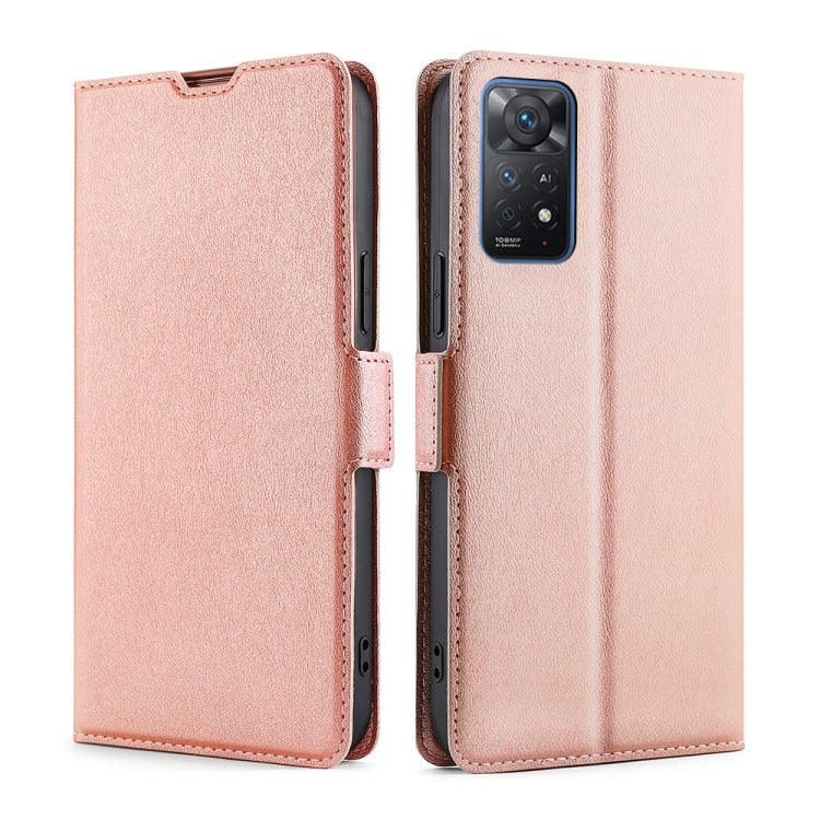 For Xiaomi Redmi Note 11 Pro 4G / 5G Ultra-thin Voltage Side Buckle Flip Leather Case