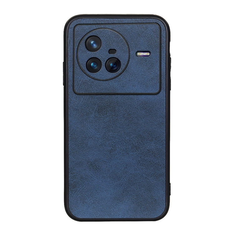 For vivo X80 Two-color Calf Texture PU Phone Case