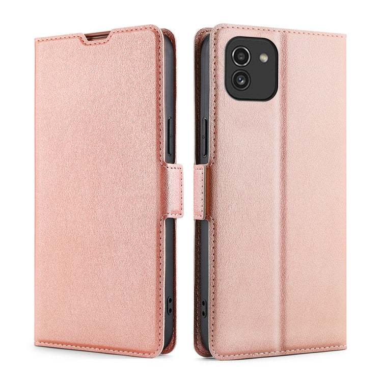 For Samsung Galaxy A03 166mm Ultra-thin Voltage Side Buckle Flip Leather Case