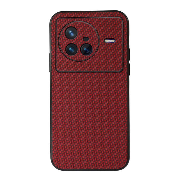 For vivo X80 Carbon Fiber Texture PU Phone Case