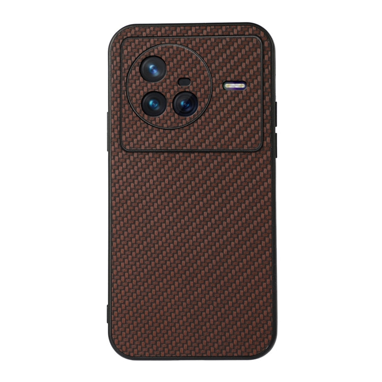 For vivo X80 Carbon Fiber Texture PU Phone Case