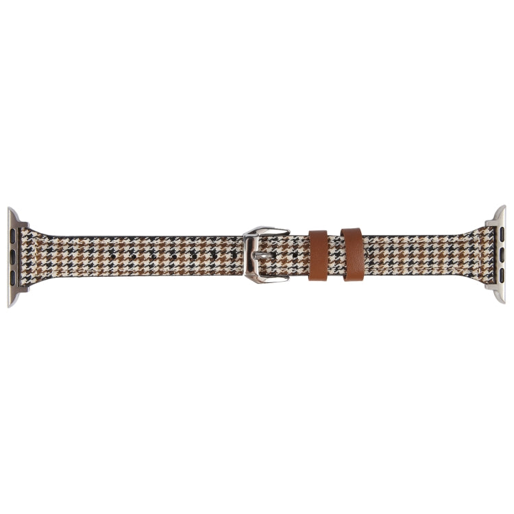 Genuine Leather Watch Band For Apple Watch Series 9&8&7 41mm / SE 3&SE 2&6&SE&5&4 40mm / 3&2&1 38mm - Houndstooth