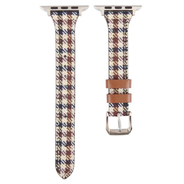Genuine Leather Watch Band For Apple Watch Ultra 49mm&Watch Ultra 2 49mm / Series 9&8&7 45mm / SE 3&SE 2&6&SE&5&4 44mm / 3&2&1 42mm - Plaid