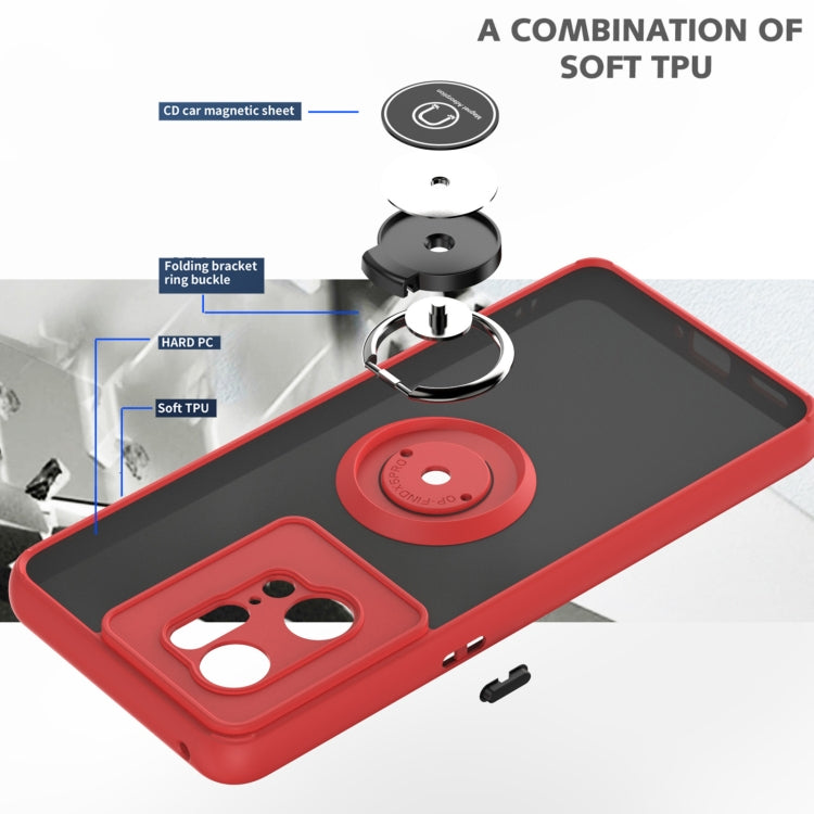 For OPPO Find X5 Pro Q Shadow 1 Series TPU + PC Ring Holder Phone Case