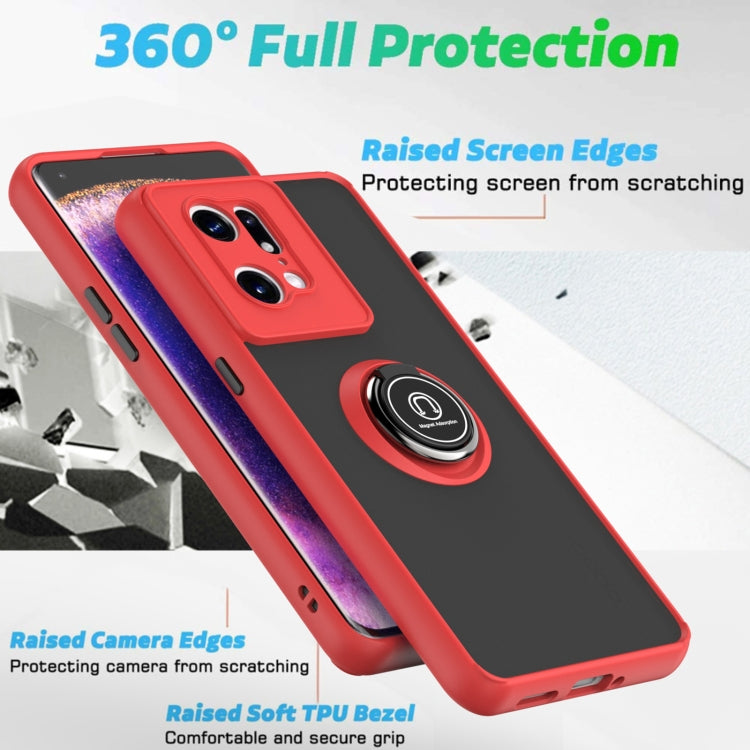 For OPPO Find X5 Pro Q Shadow 1 Series TPU + PC Ring Holder Phone Case
