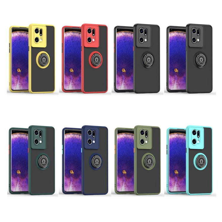 For OPPO Find X5 Pro Q Shadow 1 Series TPU + PC Ring Holder Phone Case