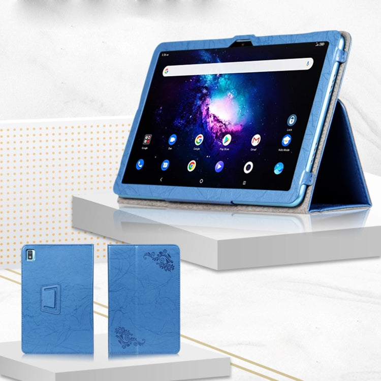 For Teclast T40 Plus Printing Texture Holder Flip Leather Tablet Case(Blue)