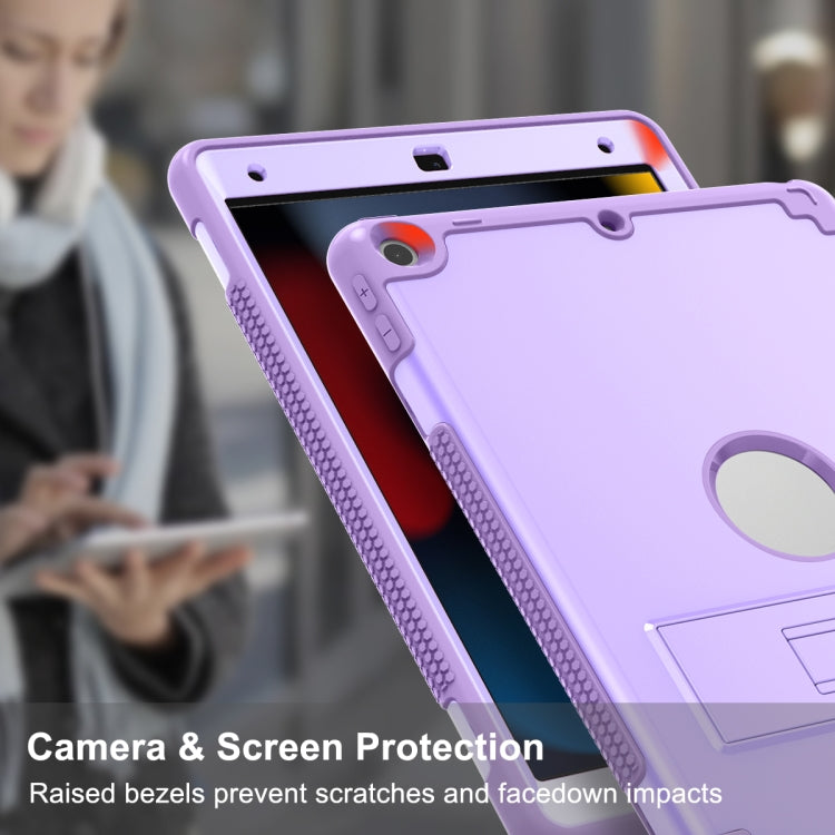 For iPad 10.2 2020 / 2019 PC+Silicone Holder Tablet Case