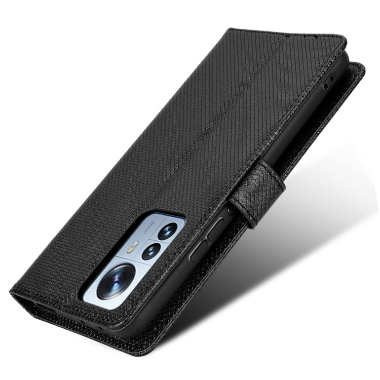 For Xiaomi 12 Pro Diamond Texture Leather Phone Case