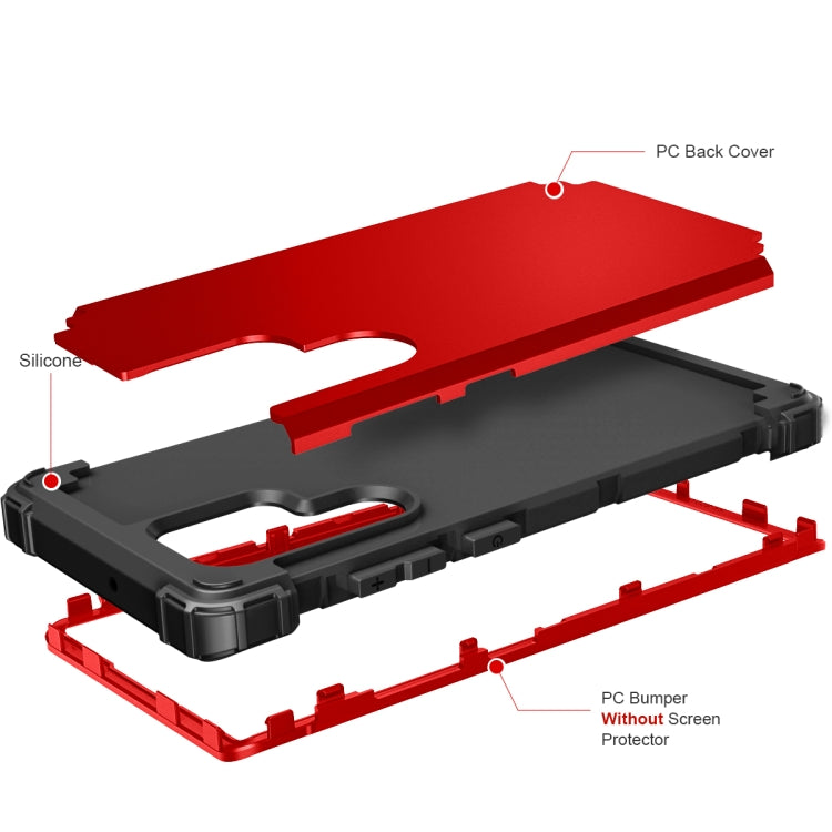 For Samsung Galaxy S22 Ultra 5G PC + Silicone Phone Case