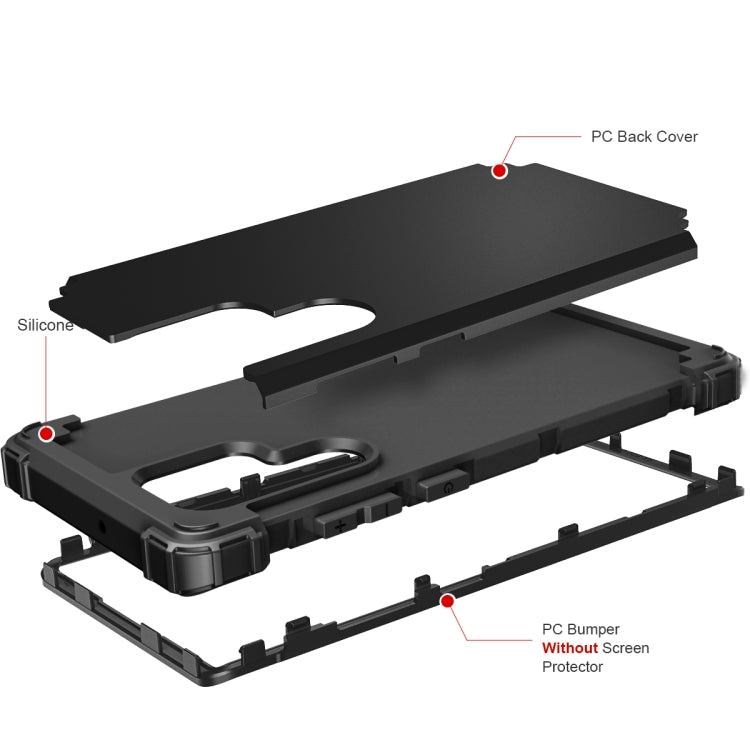 For Samsung Galaxy S22 Ultra 5G PC + Silicone Phone Case