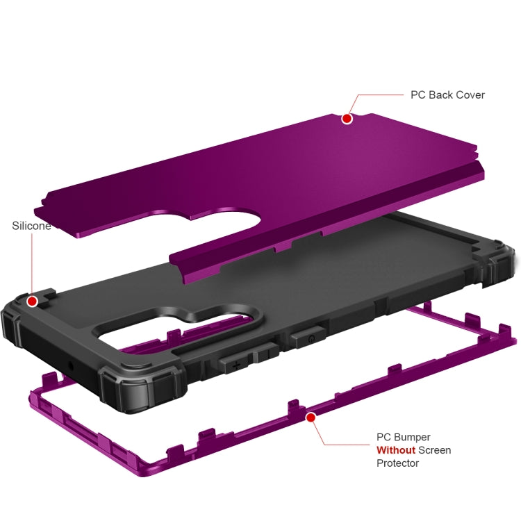 For Samsung Galaxy S22 Ultra 5G PC + Silicone Phone Case