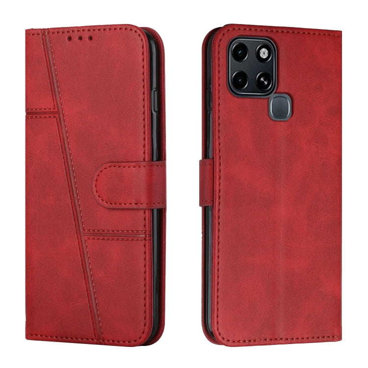 For Infinix Smart 6 Stitching Calf Texture Buckle Leather Phone Case