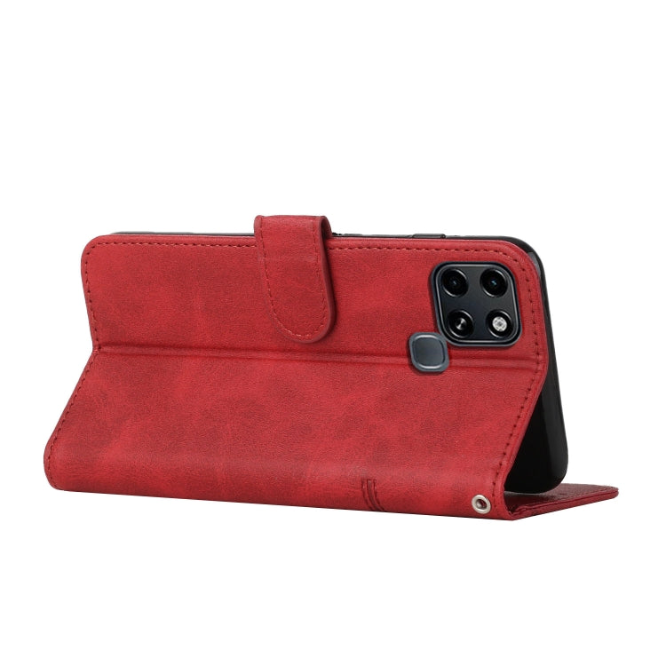 For Infinix Smart 6 Stitching Calf Texture Buckle Leather Phone Case