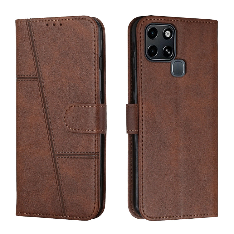 For Infinix Smart 6 Stitching Calf Texture Buckle Leather Phone Case