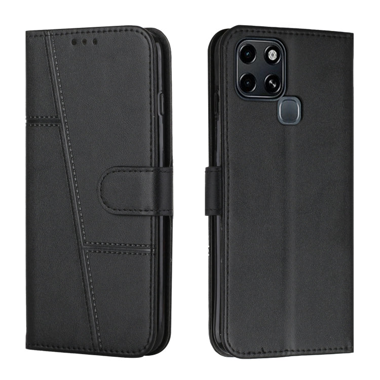 For Infinix Smart 6 Stitching Calf Texture Buckle Leather Phone Case