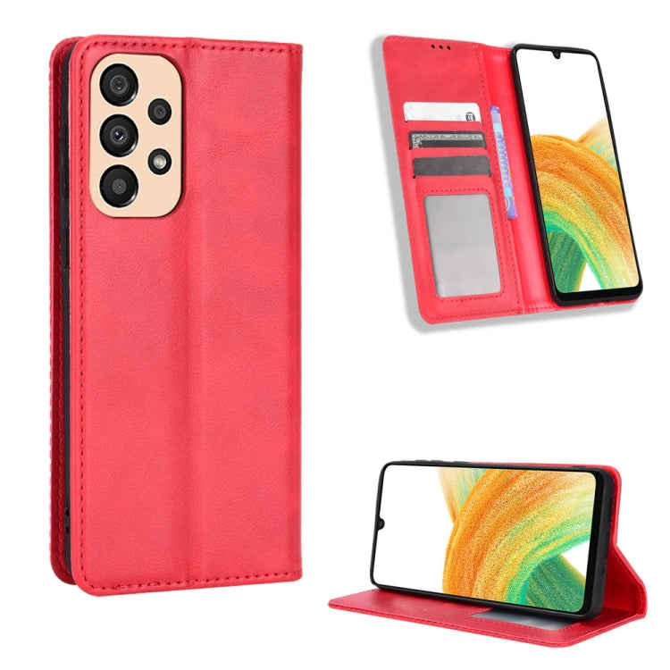 For Samsung Galaxy A23 5G Magnetic Buckle Retro Texture Leather Phone Case