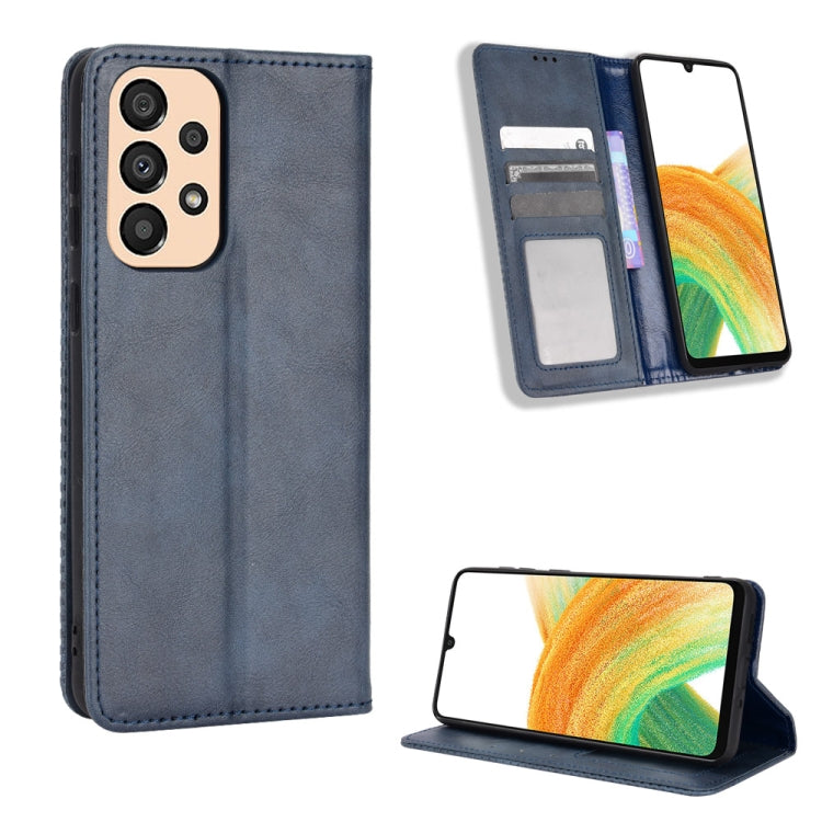 For Samsung Galaxy A23 5G Magnetic Buckle Retro Texture Leather Phone Case