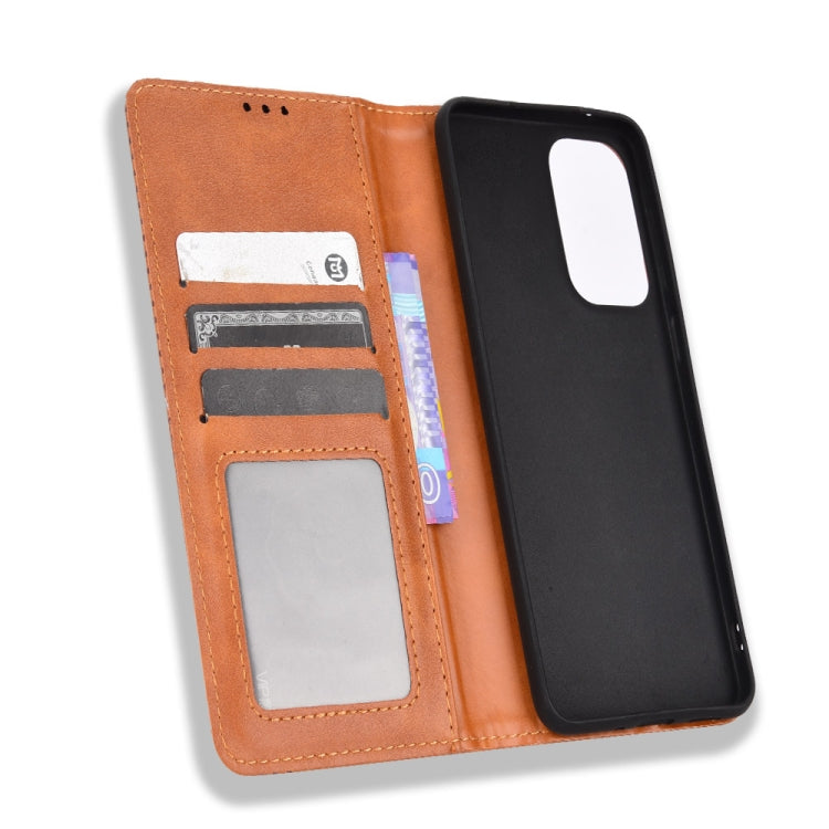 For Samsung Galaxy A23 5G Magnetic Buckle Retro Texture Leather Phone Case
