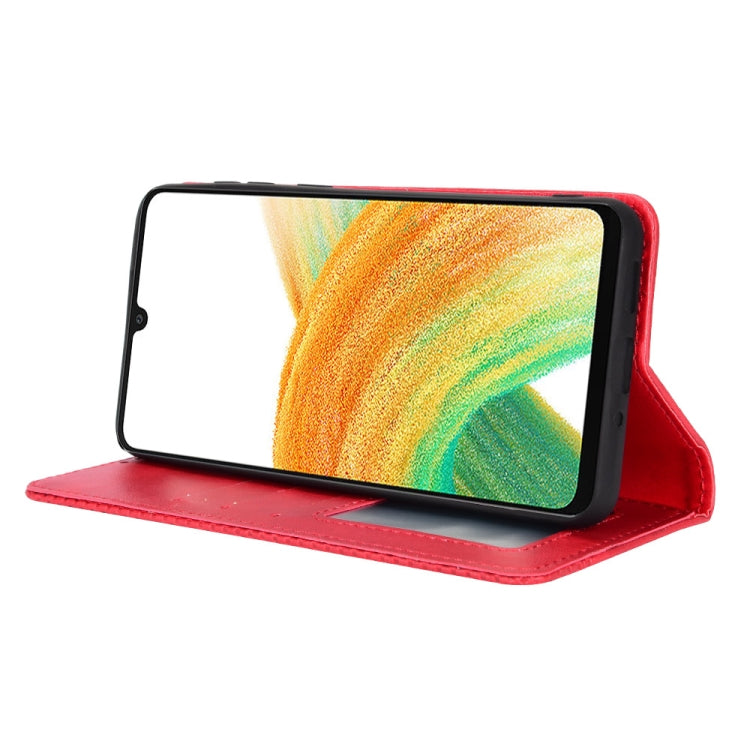 For Samsung Galaxy A33 5G Magnetic Buckle Retro Texture Leather Phone Case