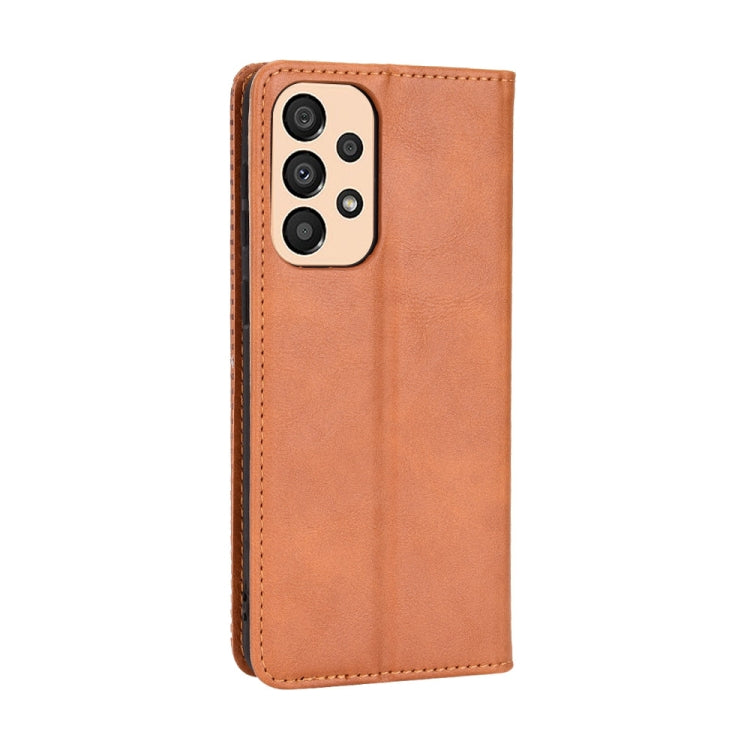 For Samsung Galaxy A33 5G Magnetic Buckle Retro Texture Leather Phone Case