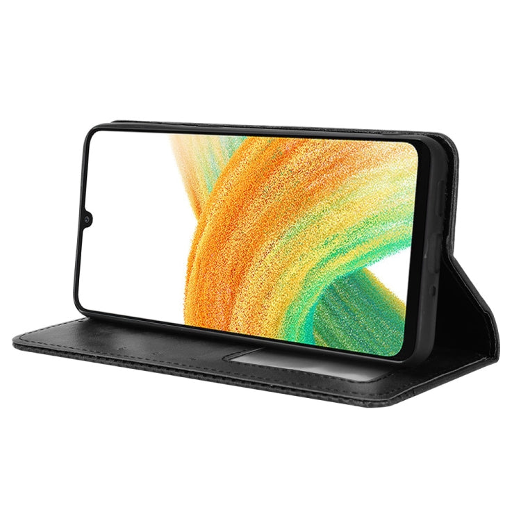 For Samsung Galaxy A33 5G Magnetic Buckle Retro Texture Leather Phone Case