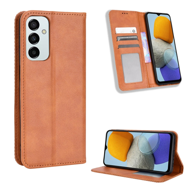 For Samsung Galaxy M23 5G Magnetic Buckle Retro Texture Leather Phone Case