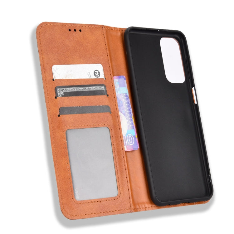 For Samsung Galaxy M23 5G Magnetic Buckle Retro Texture Leather Phone Case